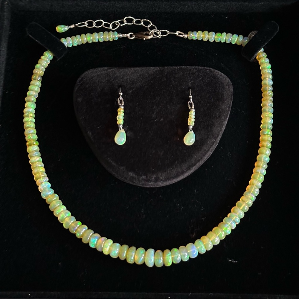Opal Necklace and Earrings